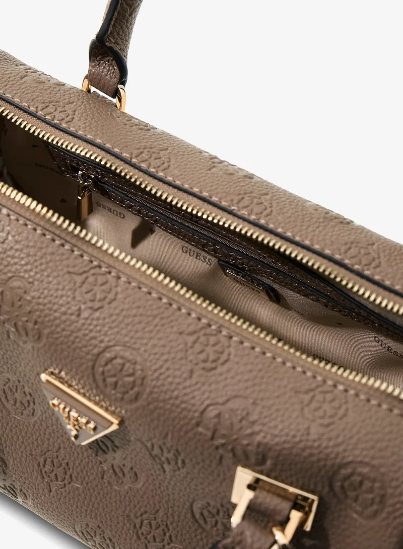 Guess Dark Oak Cresidia II Top Handle Satchel Bag for Women | Best Price UAE